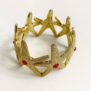 Lilly Pulitzer Gold Starfish Bracelet with Red Details